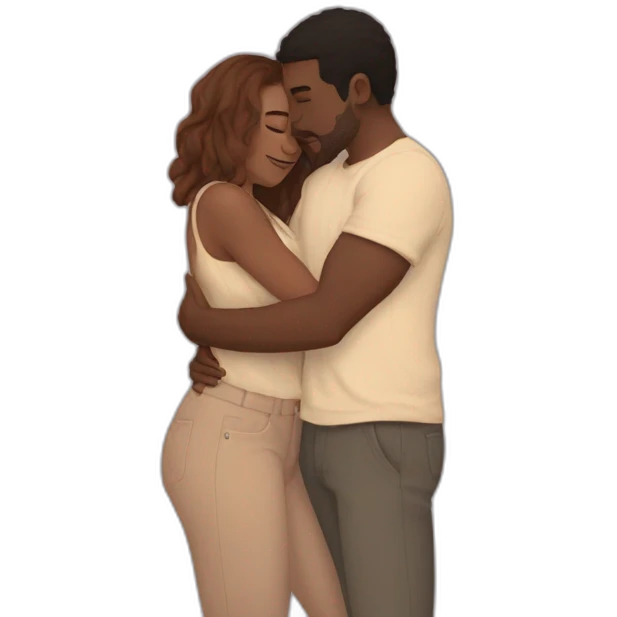 Aesthetic Couple hugging  emoji
