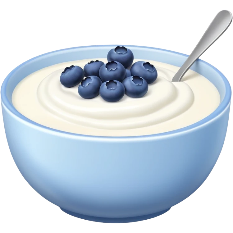 create a bowl with iogurt and berries emoji ios style only blueberries and no soup emoji