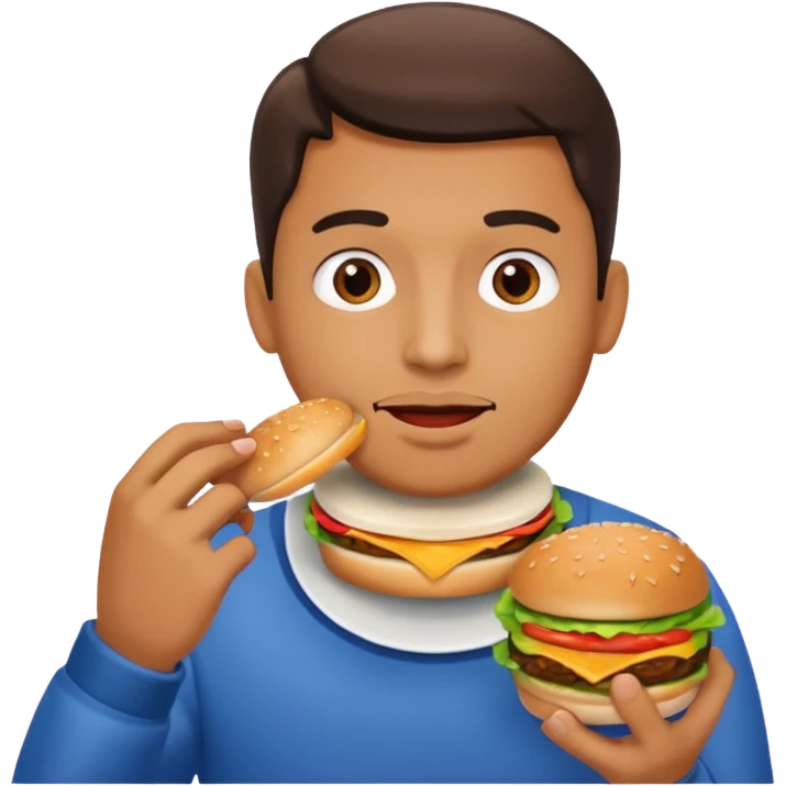 man eating hamburger  emoji