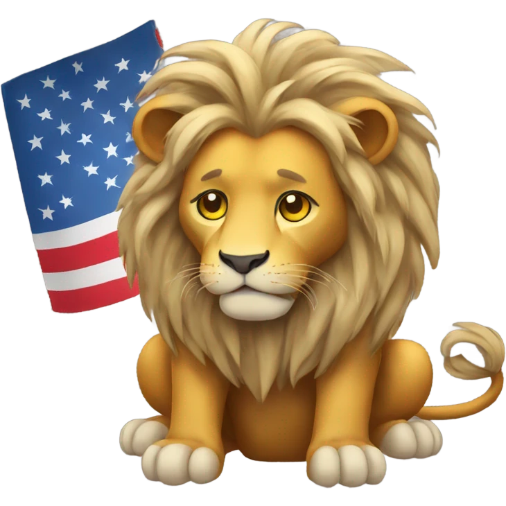 Praying Patriotic Lion emoji