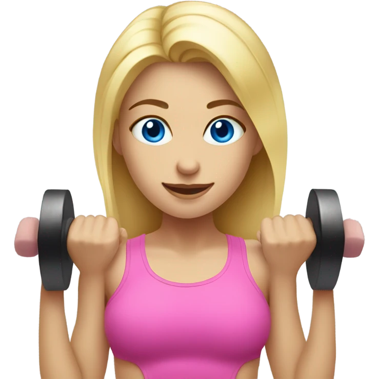 Blonde girl blue eyes lifting emoji