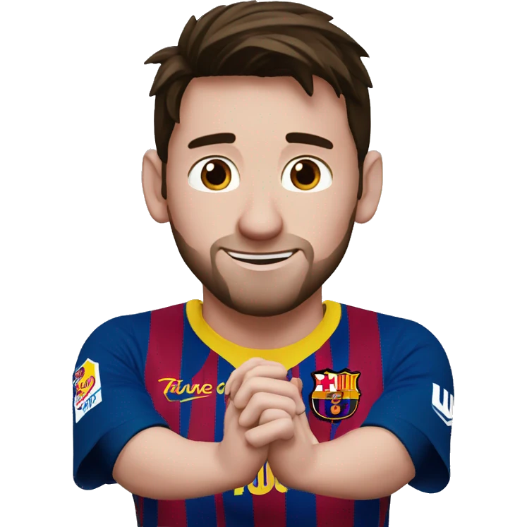 messi who makes a heart with these hands emoji