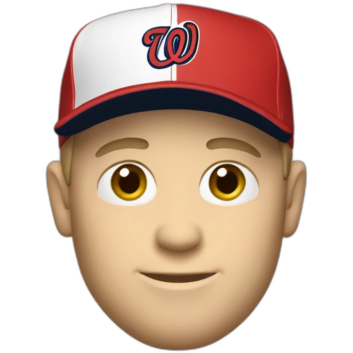 White Man with Washington nationals hat emoji