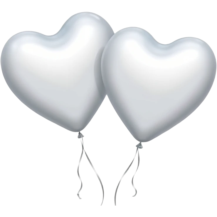 2 white Satin hearts balloons  emoji