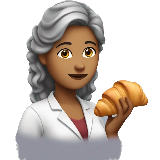 Maria with a croissant  emoji