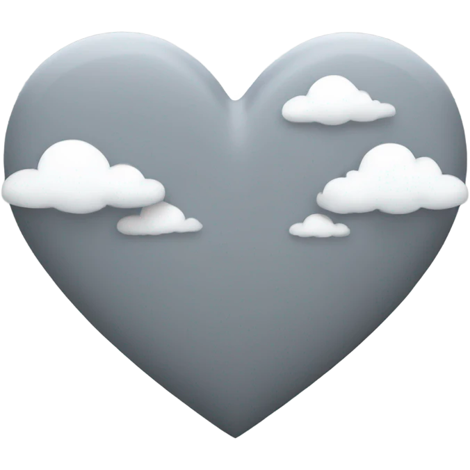 Grey heart with clouds around it emoji