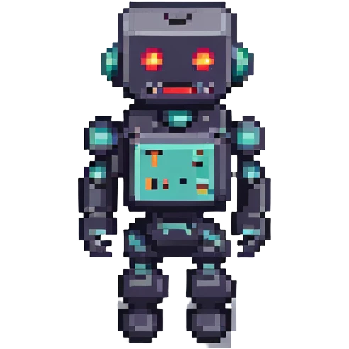8-bit style robot character with square head emoji