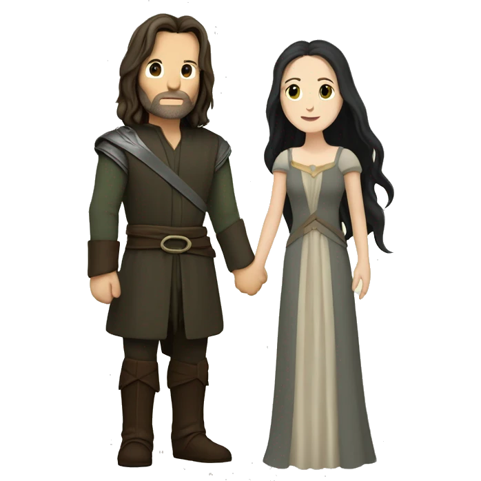 Aragorn and Arwen holding hands emoji
