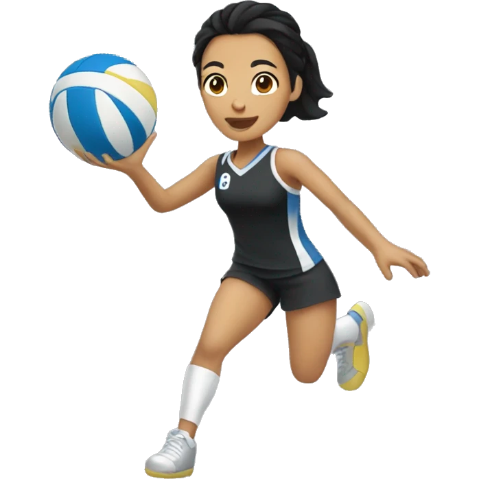 Voley player female with black hair playing emoji