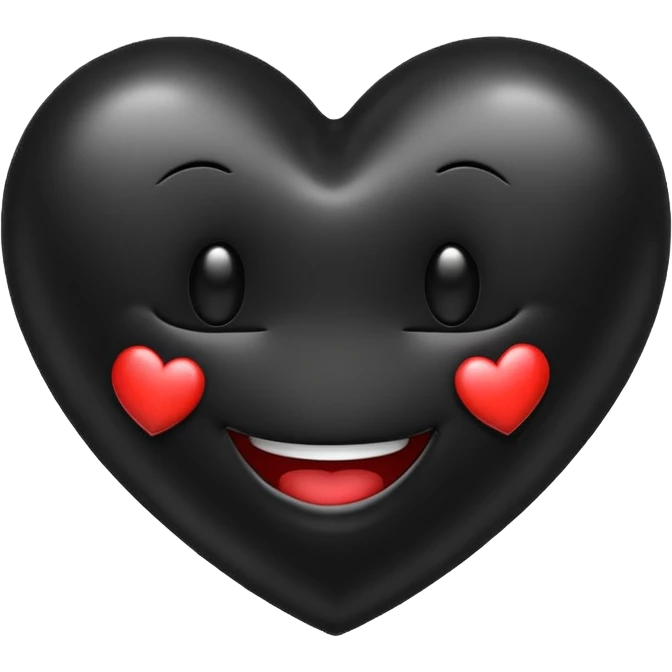 black heart with a smiley face emoji
