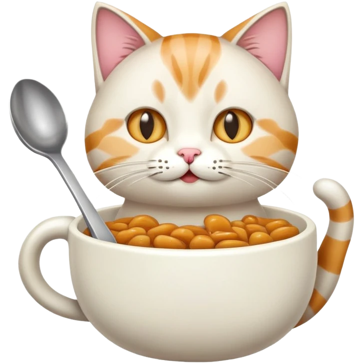 Cat eating spoon emoji