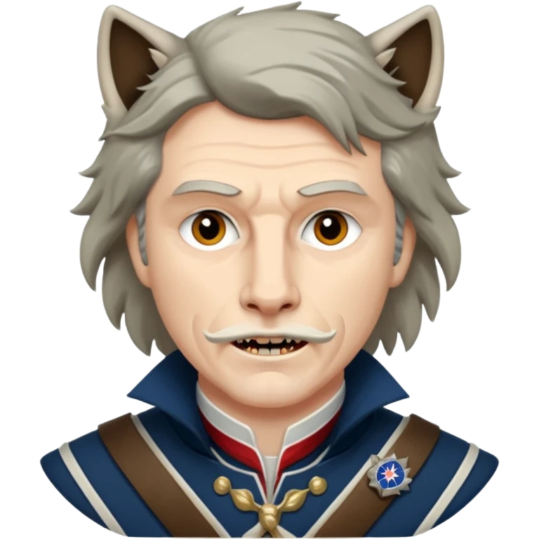 Loyalist Patrick Ferguson at the Revolutionary war Battle of Kings Mountain, with Wolves around him. emoji