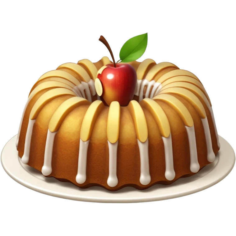 Bundt cake with apple slices in the middle emoji