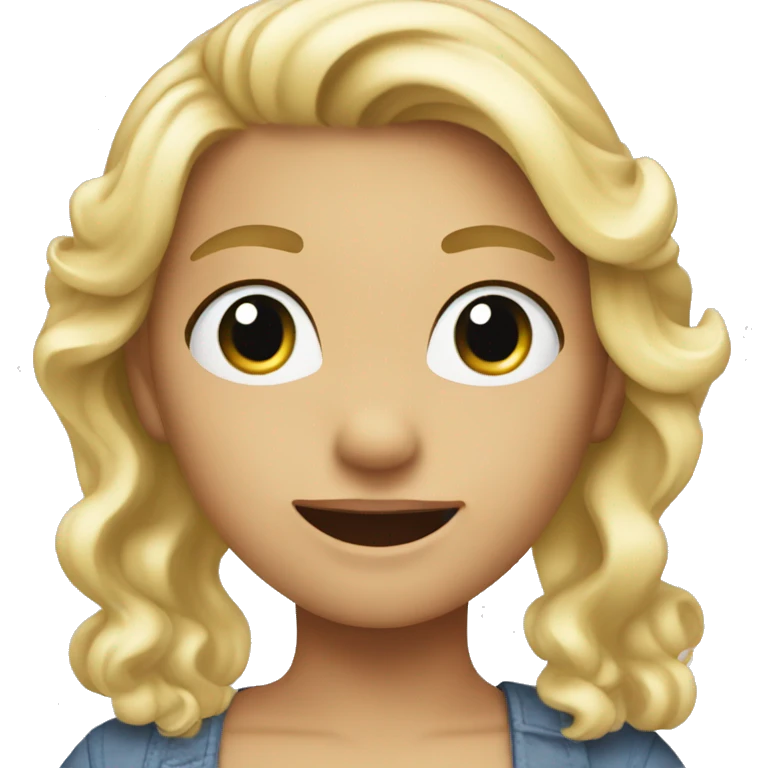 A blond Girl how is Wave to someone emoji