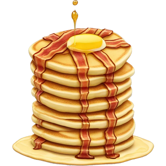Pancakes with bacon and syrup emoji