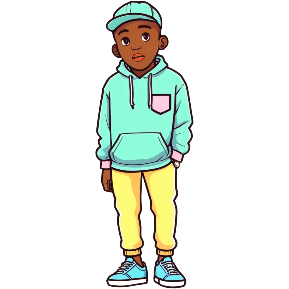 Tyler the Creator wearing his pastel CHROMAKOPIA outfit emoji