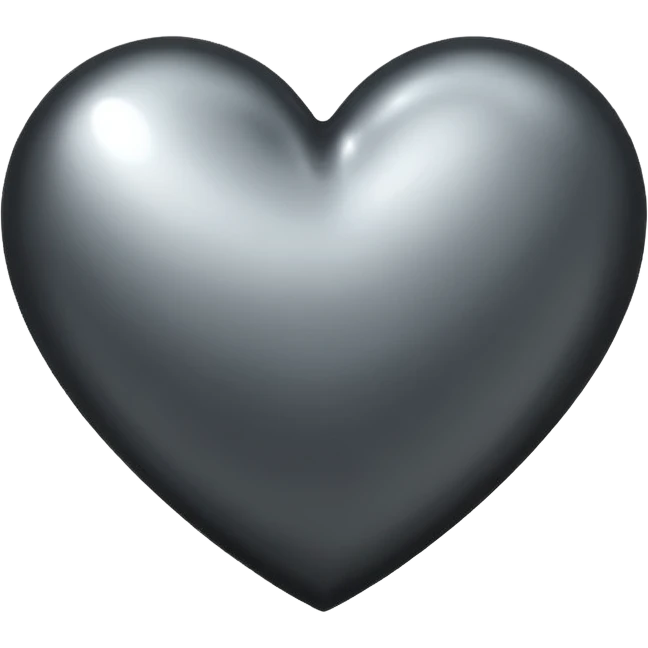 black metallic heart emoji