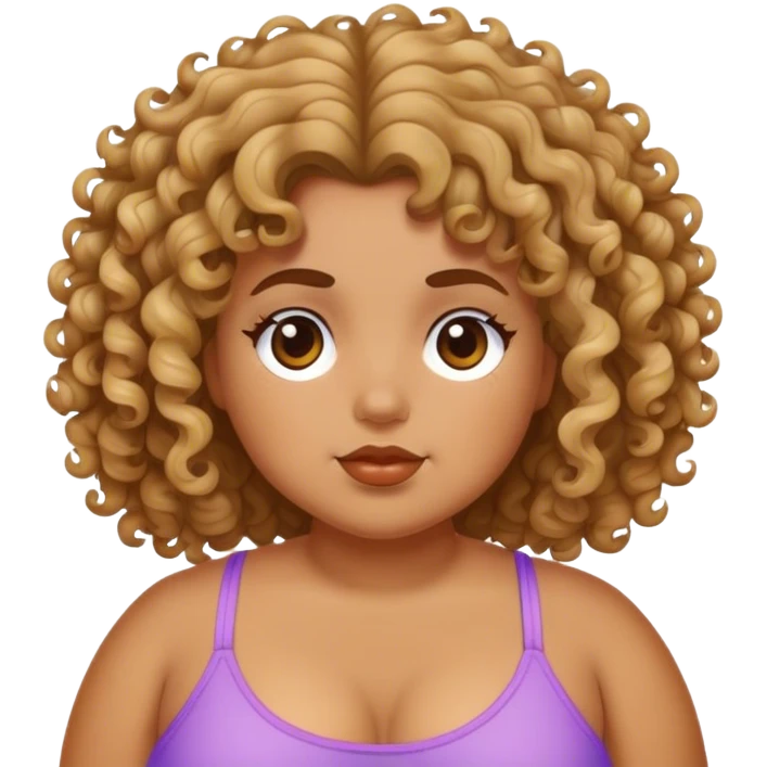 chunky tan short girl with curly beach hair in san diego  emoji