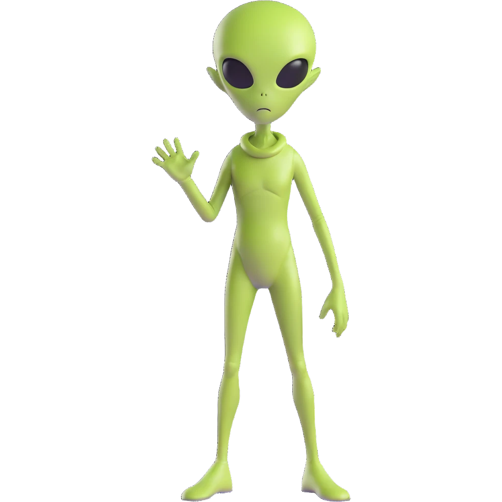 full-body alien wearing casual clothes emoji