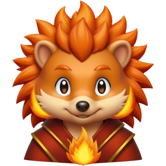 fire bender hedgehog emoji