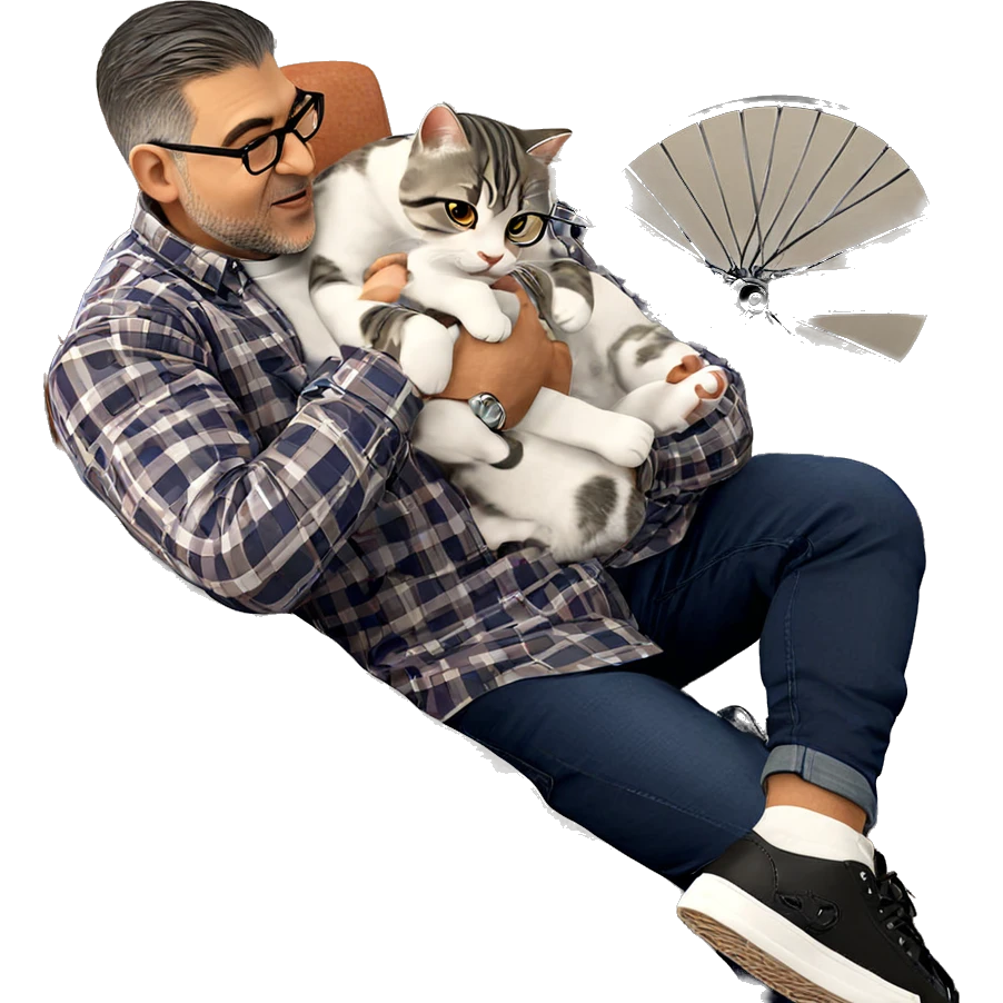 boy with cat in plaid emoji