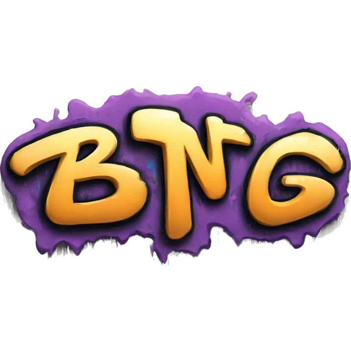 Graffiti text: BTNG emoji
