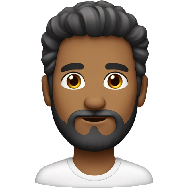 Hombre balncocon barba y pelo corto emoji