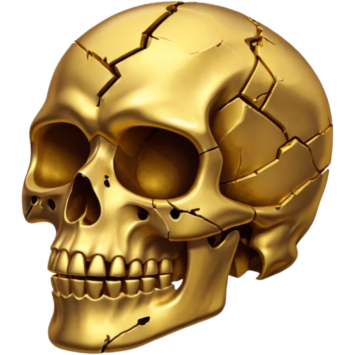 heavely broken gold skull emoji