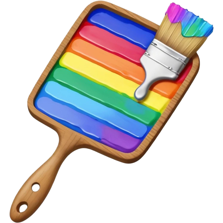 paint brush with raindow paint emoji