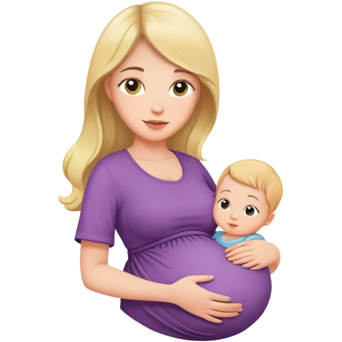 woman in second trimester of pregnancy with baby bump emoji