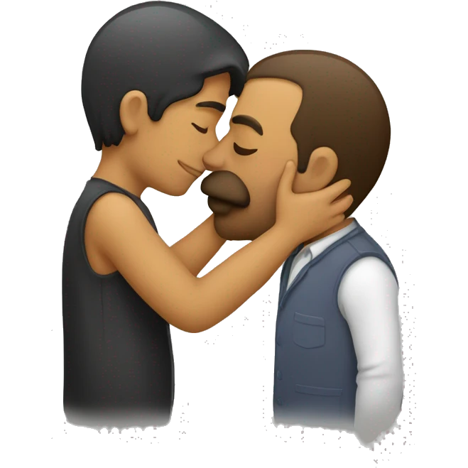 Beso con un hombre emoji