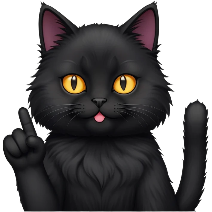 Черный кот посылает нахер  emoji