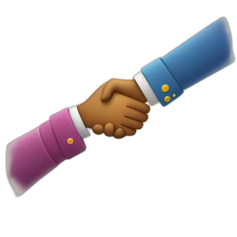 Colorful hand shake emoji