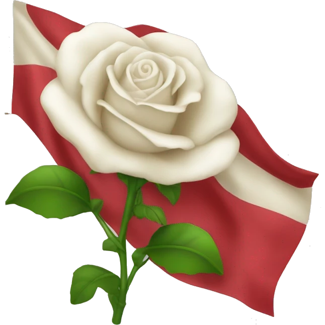 emoji white flag with red rose on the center emoji