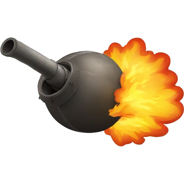 cannon ball on fire flying through the air emoji