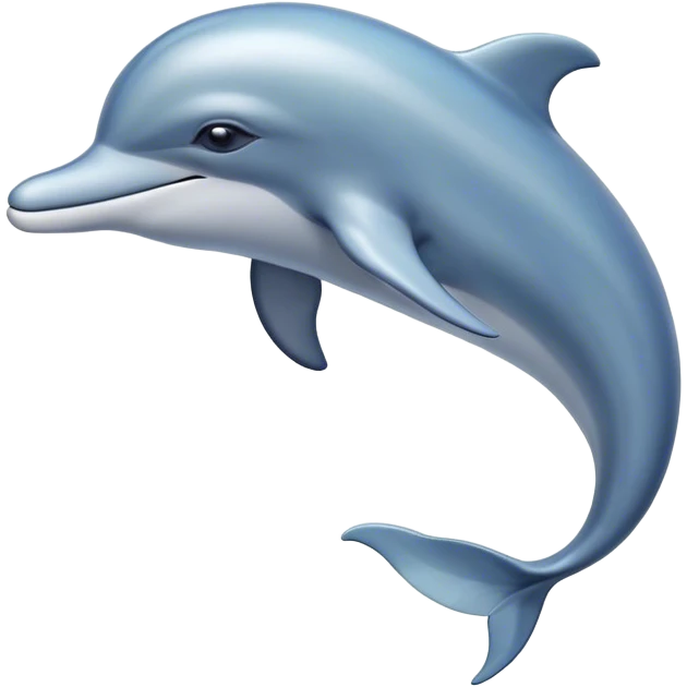Cinematic Noble Dolphin Portrait Emoji, Poised and graceful, with a sleek, streamlined body of smooth, silvery-blue skin and a gentle, arched dorsal fin, deep, soulful eyes exuding intelligence, Simplified yet sharp and sophisticated features, highly detailed, glowing with a soft, aquatic luminescence, high shine, intelligent and elegant, stylized with an air of oceanic majesty, focused and fluid, soft glowing outline, capturing the essence of a watchful and confident marine guardian that seems ready to leap out of the screen with effortless authority! emoji