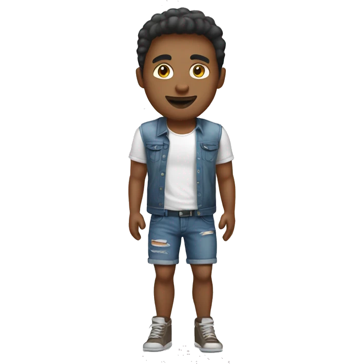 white skin technology guy in jean shorts emoji