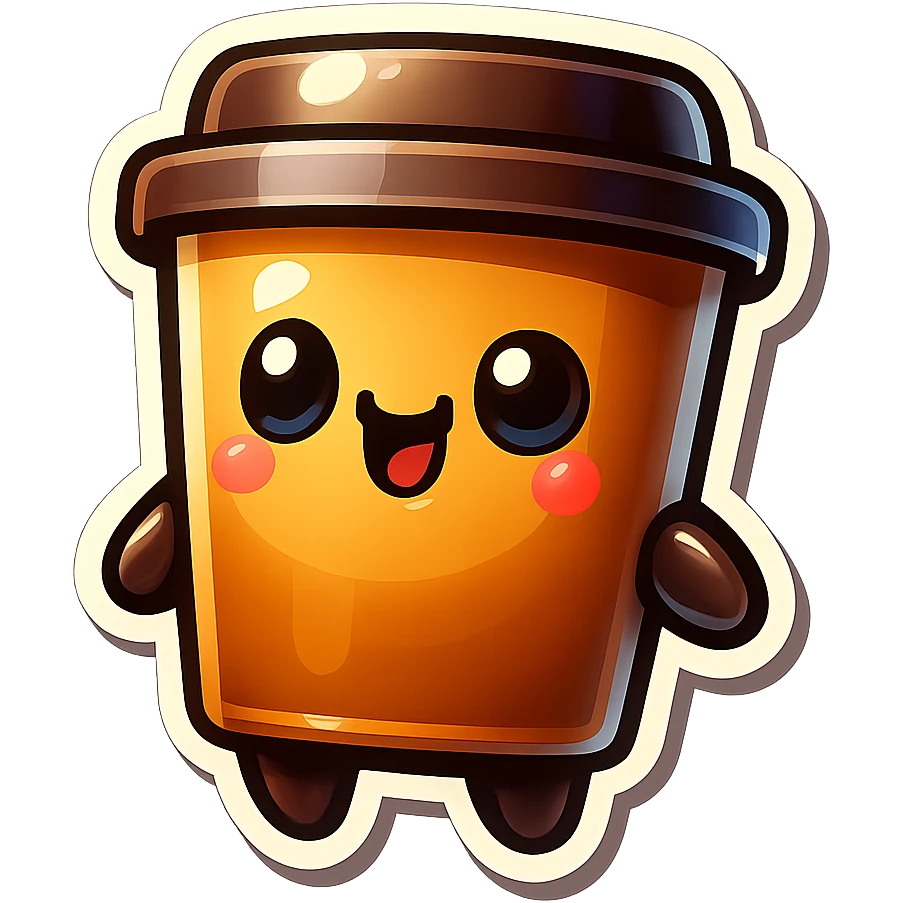 Tall coffee cup, intrigued, drinking emoji