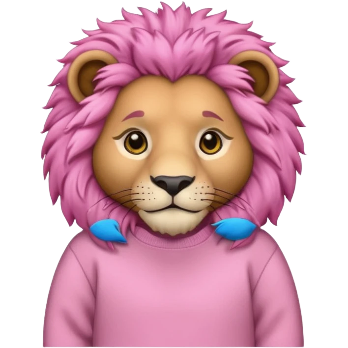lion wearing pink jumper emoji