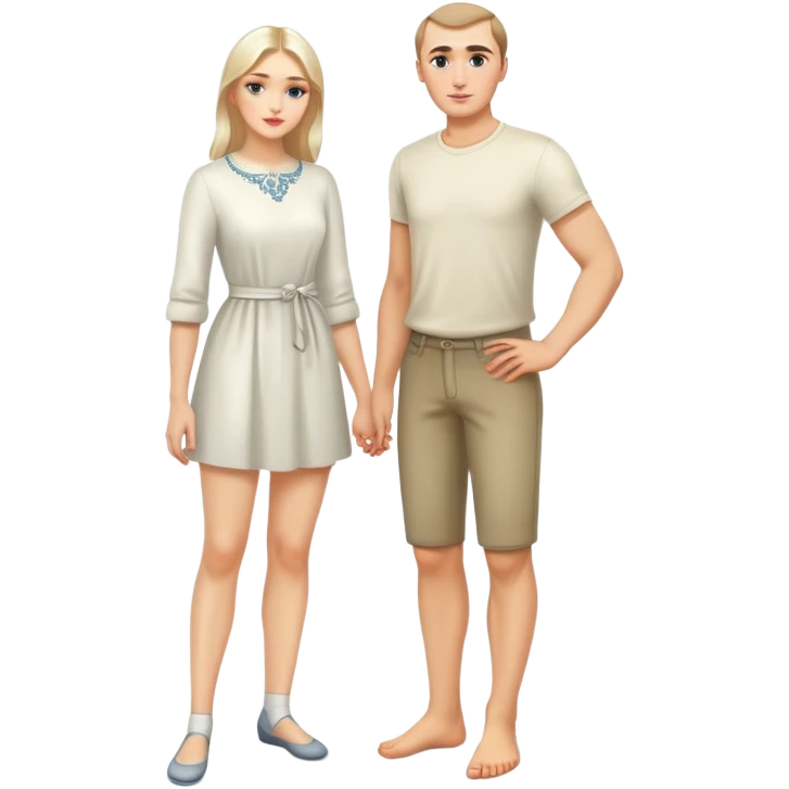 russian men and woman photorealistic standing on feet emoji