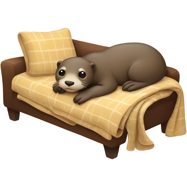 otter being sick and lying on the sofa under a blanket emoji