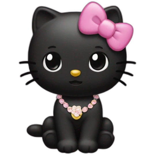 Black furr hello kitty emoji