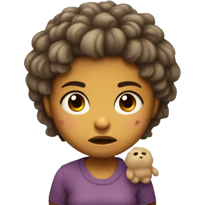 Angry little girl that is hungry and wants to sleep and cuddle with her boyfriend emoji
