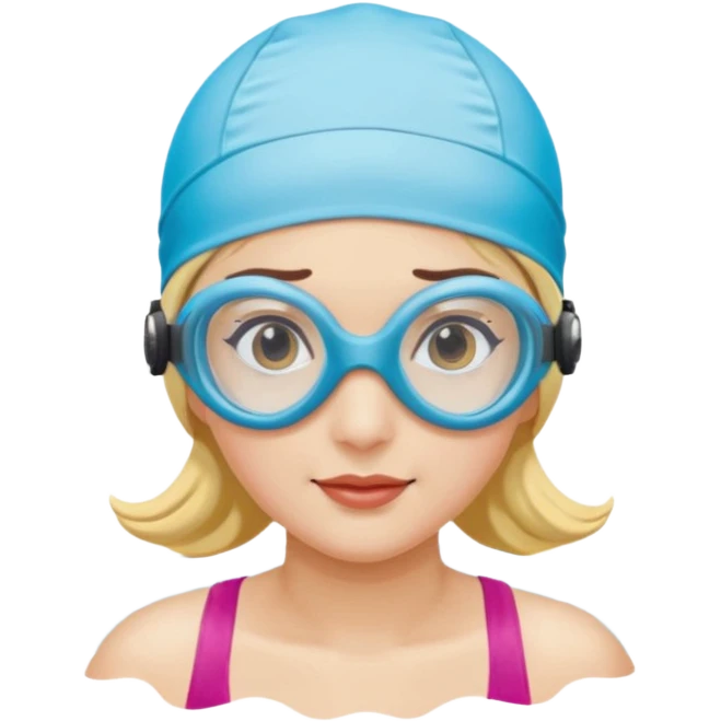 woman swim cap goggles emoji