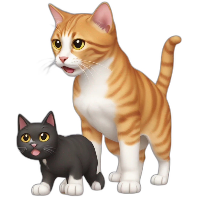 Cat hit a dog emoji