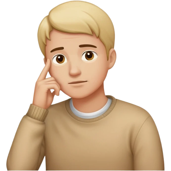 person standing hand on chin thinking emoji