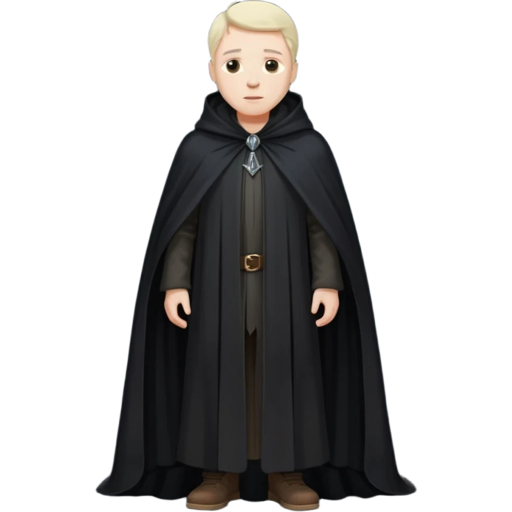 A wandering philosopher in a long black cloak full height emoji