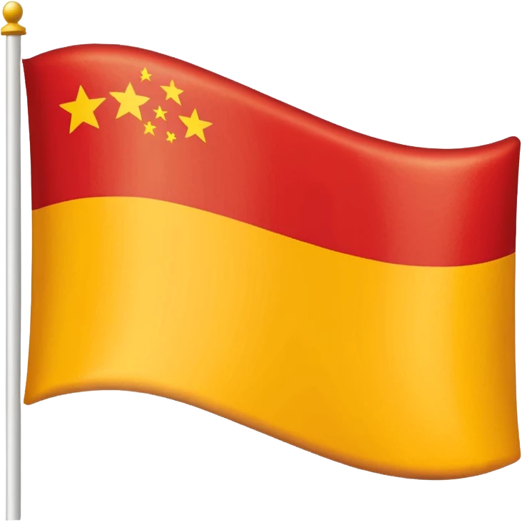 Red, white, and golden yellow horizontally sequenced tricolour flag inspired by the flag of Italy emoji