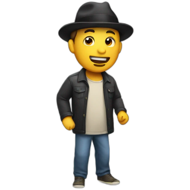 man with hat singing emoji