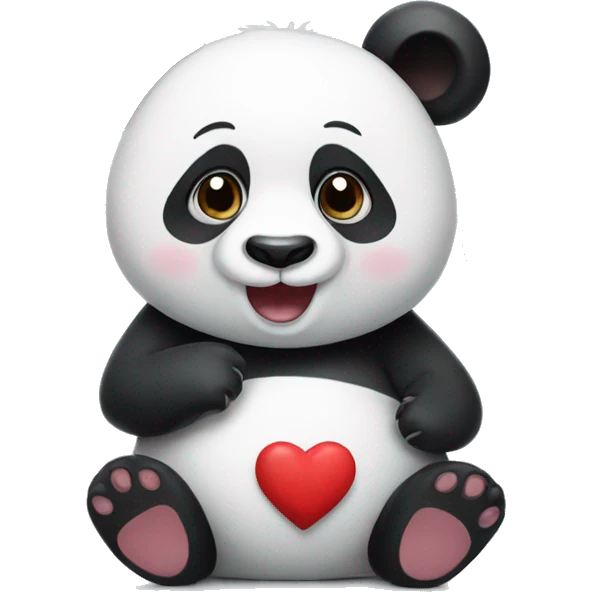panda with hearts emoji